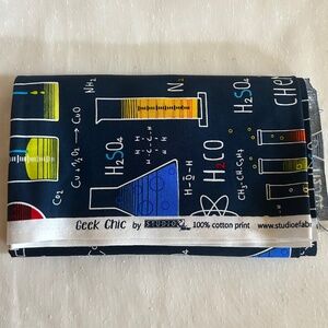 Geek Chic Studio E Cotton Fabric Chemistry Science Theme Pattern #3731